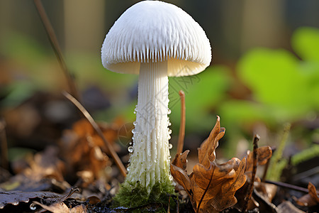 丛林中生长的蘑菇图片