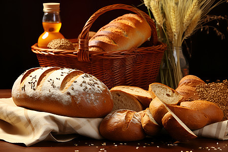 健康营养的谷物面包图片