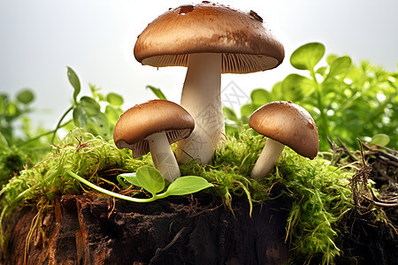 雨后丛林中的蘑菇图片