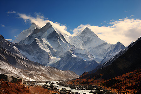 雪山的冰川奇观图片