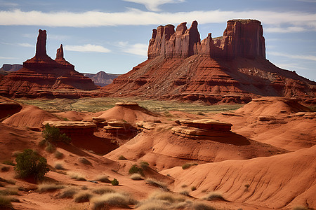山峦壮丽的岩石沙漠背景图片