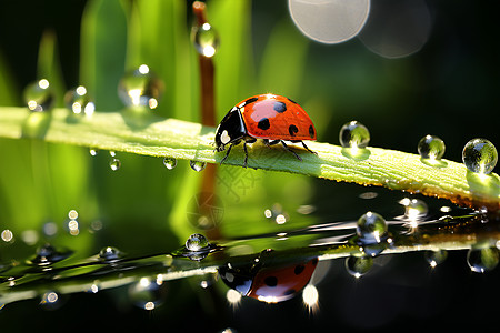 雨水回收绿意盎然的绿叶背景