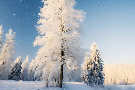 冬季壮丽的树木图片