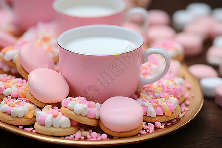 粉色糖果饼干图片