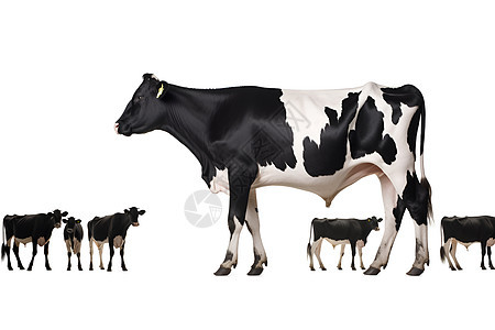 黑白相间的奶牛图片