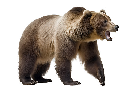 咆哮的危险棕熊图片