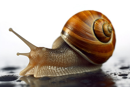 地上蠕动的蜗牛图片