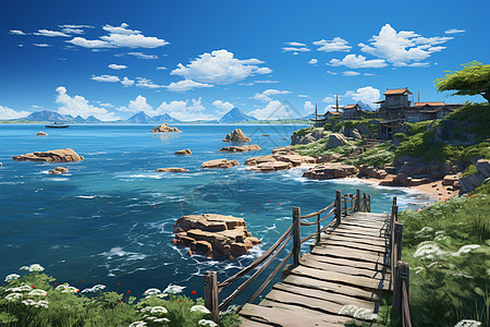夏季海岛背景图片