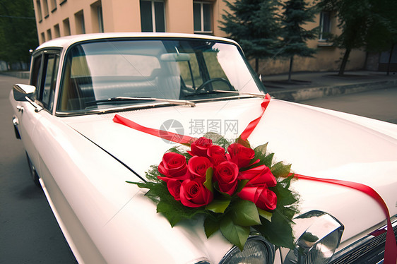 玫瑰婚车图片