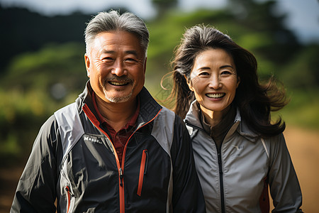 阳光下的幸福夫妻图片