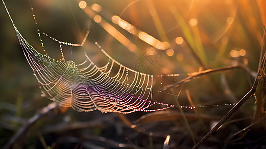 蜘蛛网中的飘渺质感图片