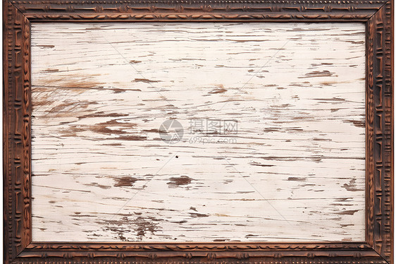 古朴的木质白色画框图片
