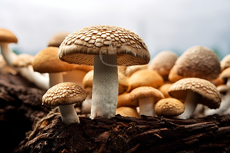 白色蘑菇杆图片