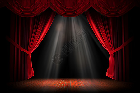 舞台上的灯光和幕布背景图片