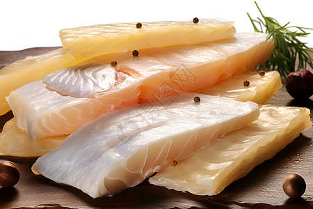 健康可口的鱼肉背景图片
