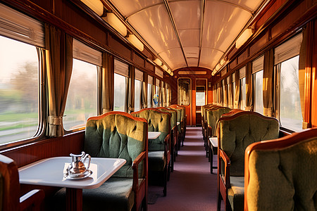 列车内奢华的座舱图片