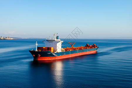海水的货船图片