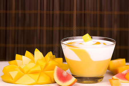 健康可口的芒果甜品图片
