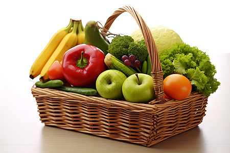 新鲜水果蔬菜篮图片