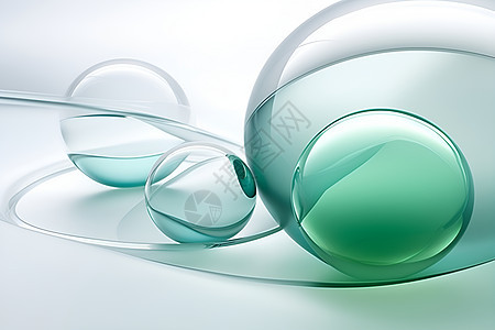 玻璃的立体球体图片