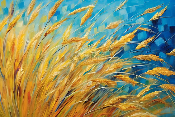 金黄的农作物麦子图片