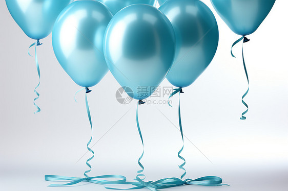 蓝色的充气气球图片