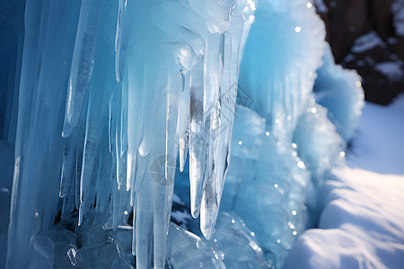 冰雪奇景的冰川景观图片