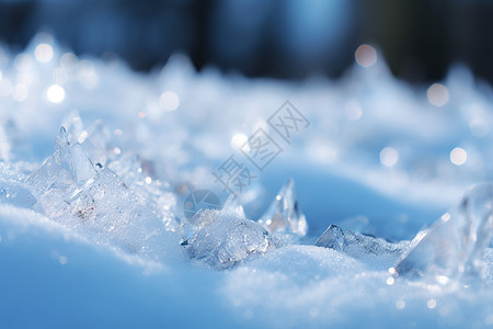 冻结的雪花冰晶图片