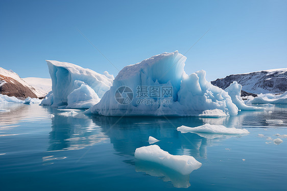 北极冰川的融化现象图片