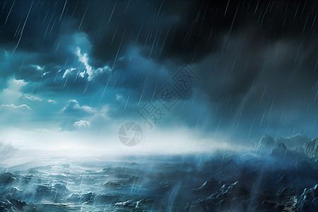 海洋暴雨的天气图片