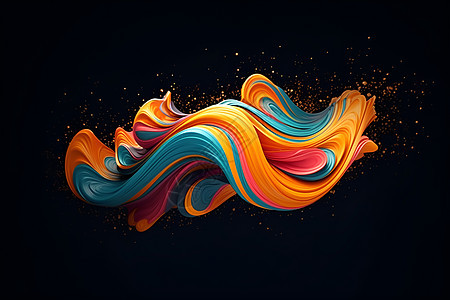 色彩斑斓的液体波浪图片