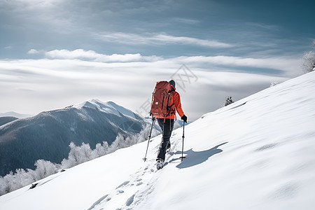 漫步雪山背景图片