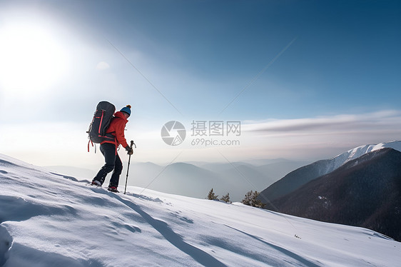 雪山攀登图片