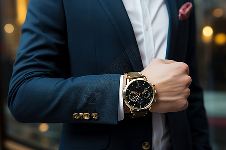 商务拎包男子成功商务男子的腕表背景