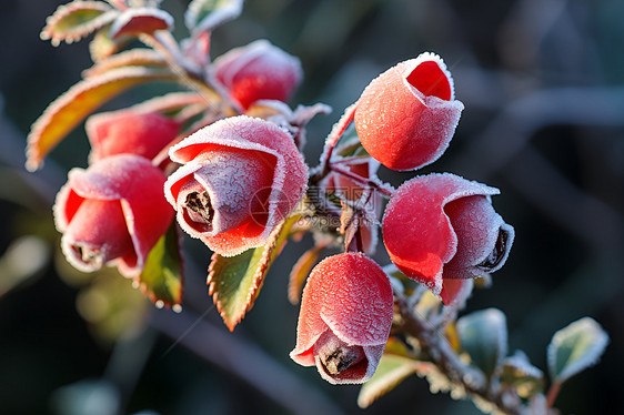 红花结满霜图片