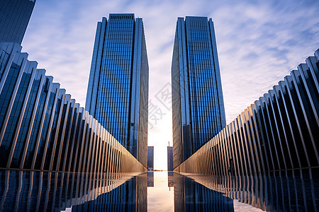 现代都市的商业大楼建筑背景图片