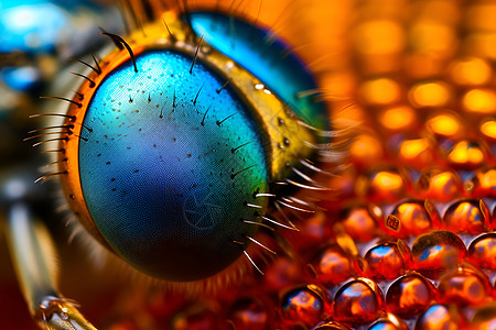充满色彩的昆虫特写背景图片