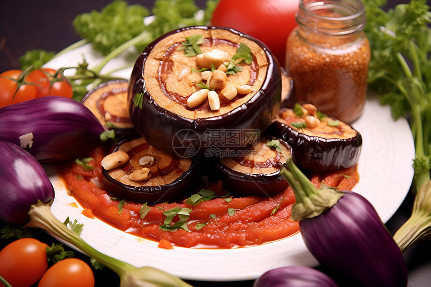 素食搭配的洋葱番茄图片