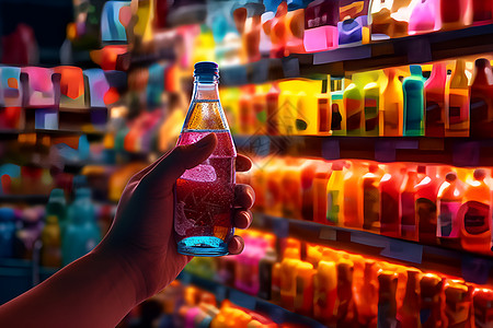 五彩斑斓的超市货架图片