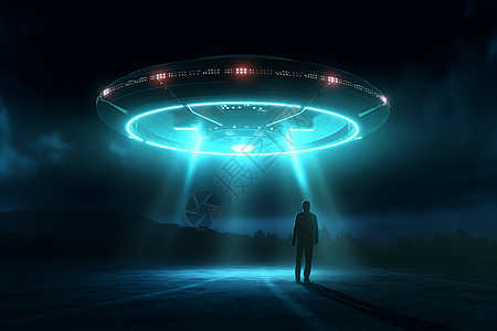 未来派的外星飞船背景图片