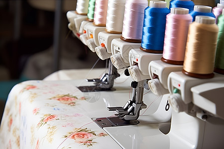 车间缝纫刺绣的机械图片