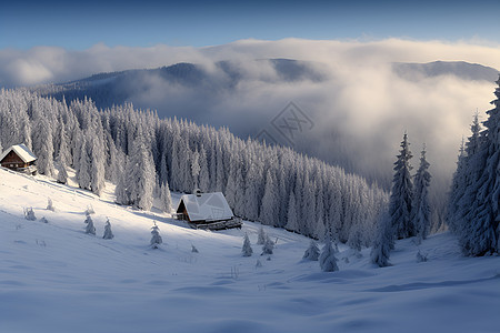 美丽的雪山景观图片