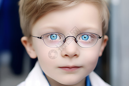 治疗眼睛的小男孩背景图片