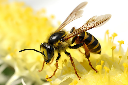 吮吸花蜜的蜜蜂图片