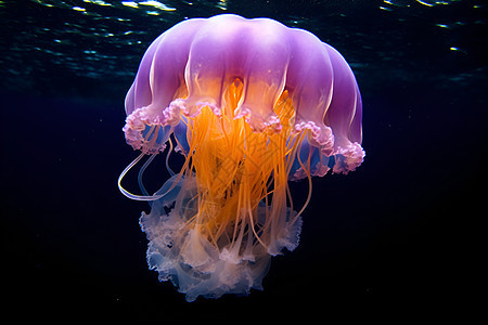 深海中的紫色水母背景图片
