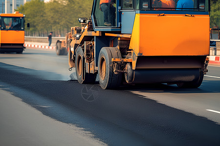 道路施工工程车图片