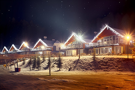 冬夜浪漫的房屋图片
