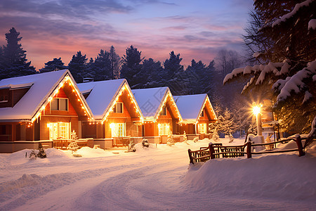 冬夜寒冷的小屋图片