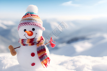 可爱的小雪人背景图片
