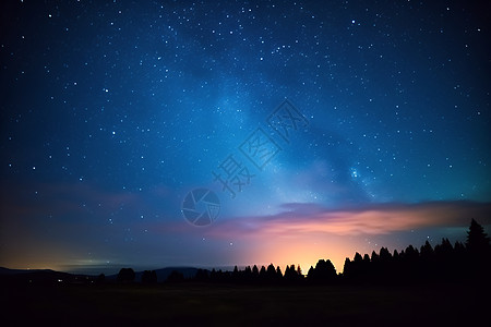 夜晚的天空璀璨的星空夜景背景